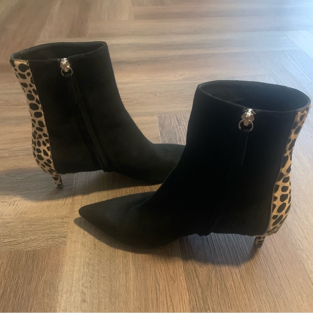 Giuseppe Zanotti Kitten Heel Ankle Boots Sz EU 36.5 US 6.5 - 7 Animal Print BLK - Picture 5 of 13